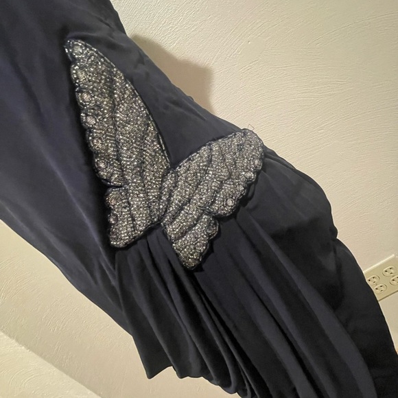 Inc black shirt sleeve dress with butterfly beaded detail - Picture 2 of 8